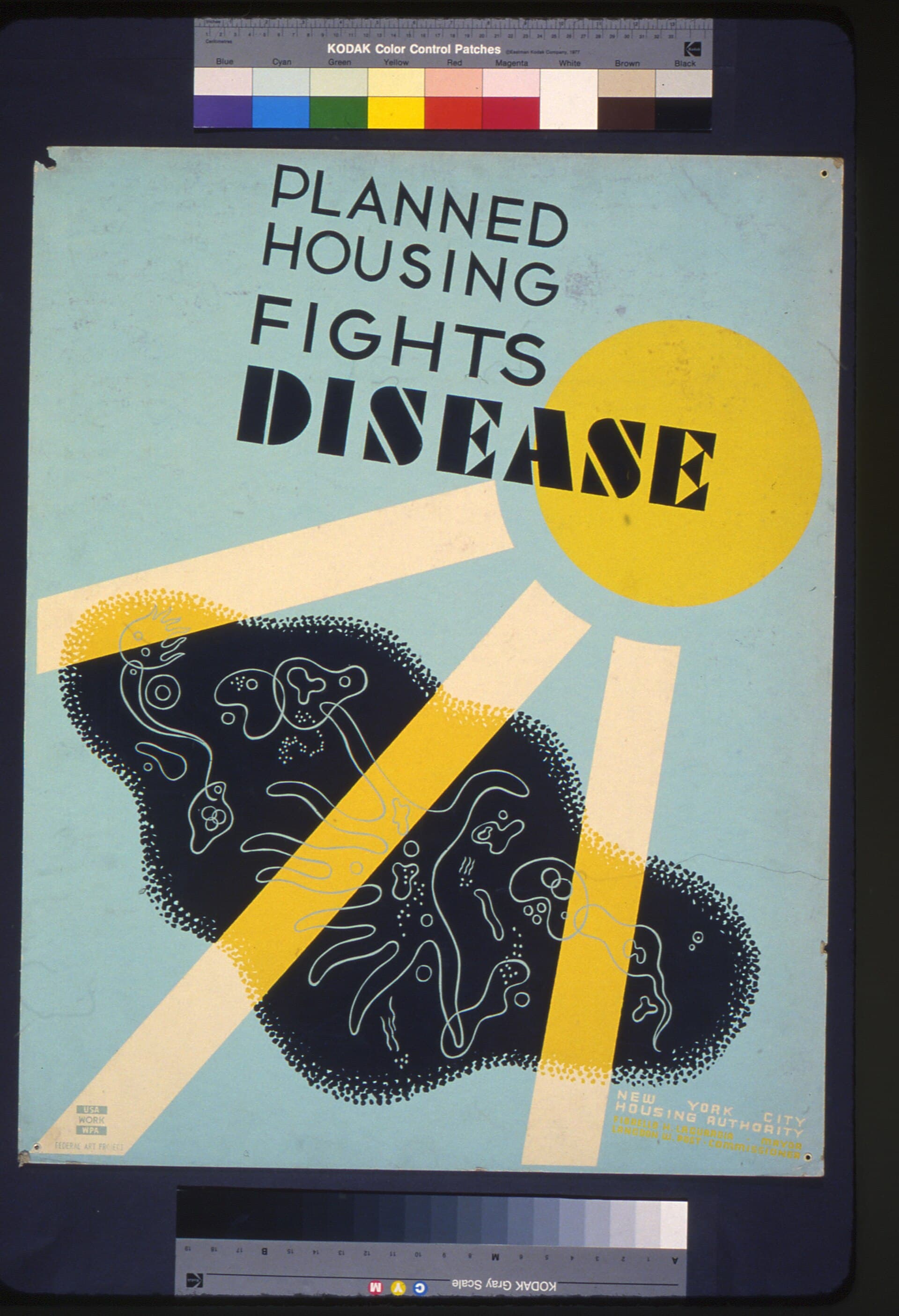 A WPA poster reading Planned Housing Fights Disease