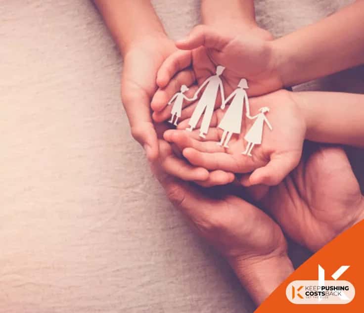 hands holding family